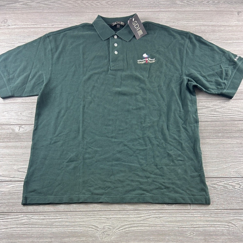 Murray Bros Caddy Shack Polo Shirt Mens XL Green Short Sleeve Golf SDI New